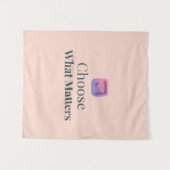 Choose What Matters Minimal Motivational Wall Tape タペストリー (正面(横))