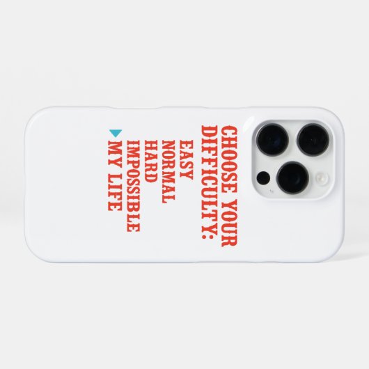 Choose Your Difficulty – My Life Mode Funny iPhoneケース (裏面横)