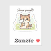 Choose Yourself Sticker – Cute Self Love Cat  シール (シート)