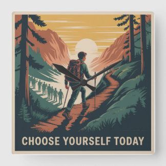 Choose Yourself Today スクエア壁時計