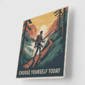Choose Yourself Today スクエア壁時計 (傾斜)