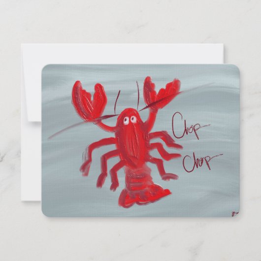 Chop Chop Lobster Oil Painted Note Card ノートカード (正面)