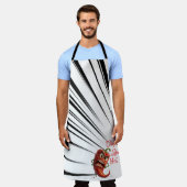 “Chop It Like It’s Hot” All-Over Print Apron エプロン (着用した状態)