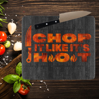 Chop it like it's hot, cool vurig design, zwart カッティングボード