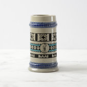 Chope à bière Tribal Ethnic/Bande bleu ビールジョッキ (中央)