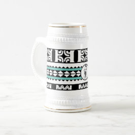 Chope à bière  Tribal Ethnic/Bande Turquoise ビールジョッキ