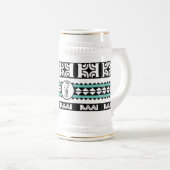 Chope à bière  Tribal Ethnic/Bande Turquoise ビールジョッキ (正面右)