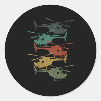 Chopper Helipad Aircraft Pilot Air Vehicle Gift Re ラウンドシール