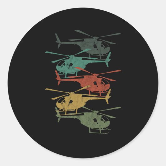 Chopper Helipad Aircraft Pilot Air Vehicle Gift Re ラウンドシール (正面)