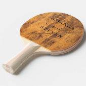 Chopping Block Couple Names with Wedding Date 卓球ラケット (正面アングル)