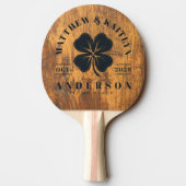 Chopping Block Irish Lucky Clover Wedding Crest 卓球ラケット (裏面)