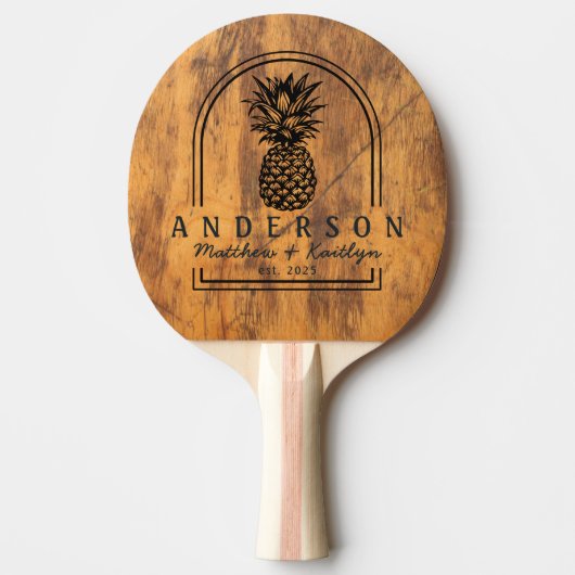 Chopping Block Pineapple Wedding Arch & Name 卓球ラケット (正面)