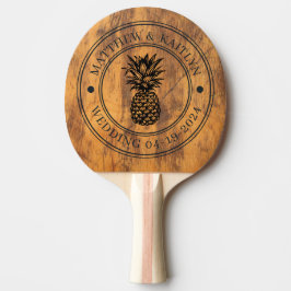 Chopping Block Pineapple Wedding Crest & Names 卓球ラケット