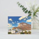 Chora with Panagia church in Folegandros ポストカード (スタンド正面)