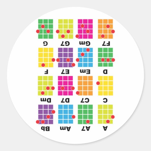 Chord Cheat Teeホワイト ラウンドシール (正面)