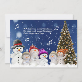 Chorus of Snowmen sing greetings - Personalize シーズンカード