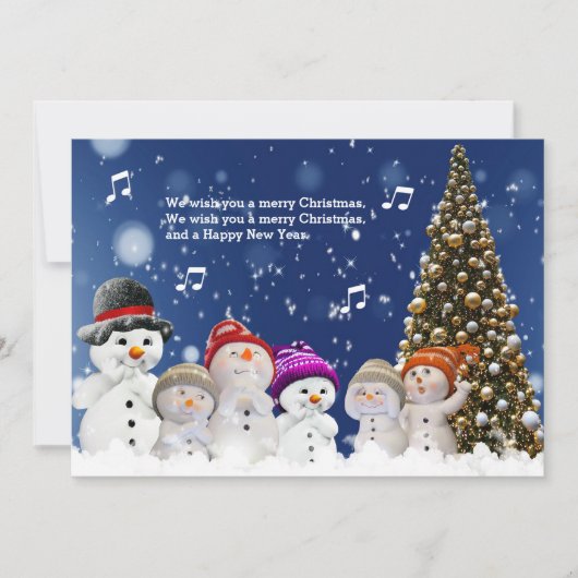 Chorus of Snowmen sing greetings - Personalize シーズンカード (正面)