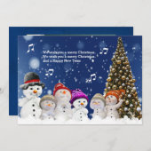 Chorus of Snowmen sing greetings - Personalize シーズンカード (正面/裏面)