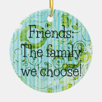 Chosen Family グリーンサークルラウンドギフトタグ / セラミックオーナメント