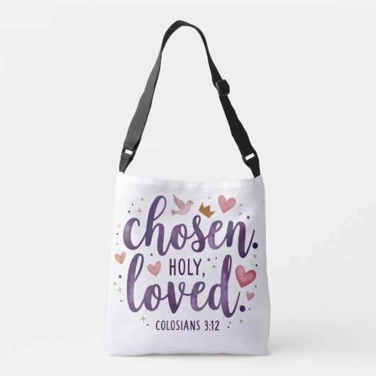 Chosen Holy Loved Scripture Tote Bag  クロスボディバッグ (裏面)