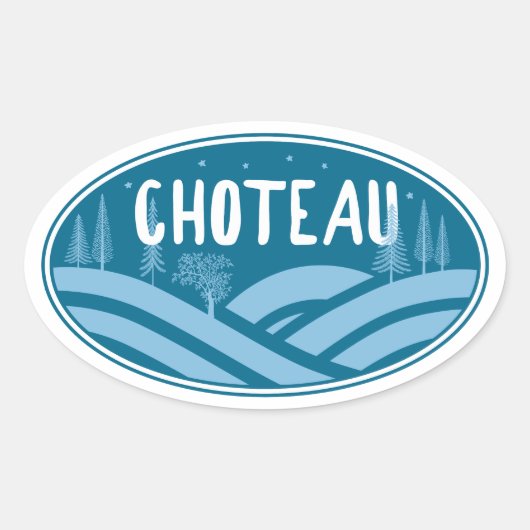 Choteau Montana Outdoors 楕円形シール (正面)