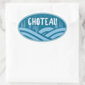 Choteau Montana Outdoors 楕円形シール (バッグ)