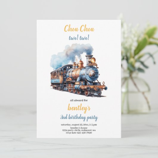 chou chou train birthday invitation 招待状 (スタンド正面)