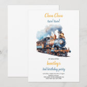 chou chou train birthday invitation 招待状 (正面/裏面)
