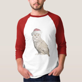 Chouette de Noël réaliste avec effet tricot unique Tシャツ