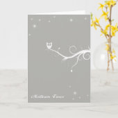 Chouette sur une branche - argent カード (黄色い花)