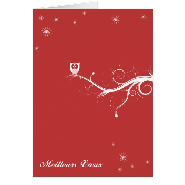 Chouette sur une branche - rouge (正面)