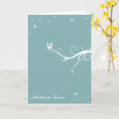 Chouette sur une branche - vert カード (黄色い花)