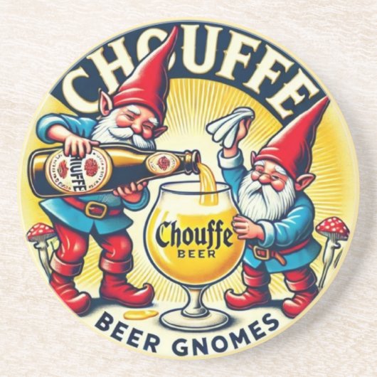 Chouffe Beer Gnomes Theme Design コースター (正面)