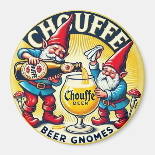 Chouffe Beer Gnomes Theme Design マグネット (正面)