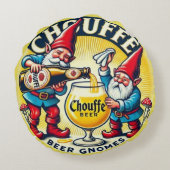 Chouffe Beer Gnomes Theme Design ラウンドクッション (裏面)