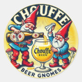 Chouffe Beer Gnomes Theme Design ラウンドシール (正面)