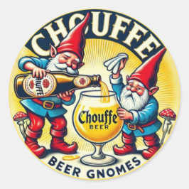 Chouffe Beer Gnomes Theme Design ラウンドシール