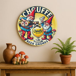 Chouffe Beer Gnomes Theme Design ラージ壁時計