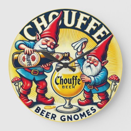 Chouffe Beer Gnomes Theme Design ラージ壁時計 (正面)