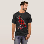Chough Red Buffalo Plaid Bird Crow Matching PJ Fam Tシャツ (正面フル)
