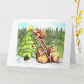 choupissons de Noël カード (黄色い花)