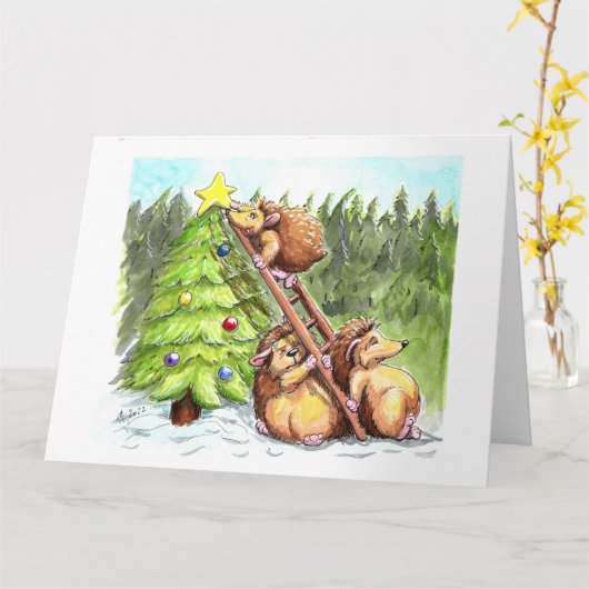 choupissons de Noël カード (黄色い花)