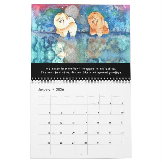 CHOW 2026 Chow Art Calendar by Sandra Miller カレンダー (1月 2026)