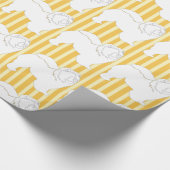 Chow-Chowラッピング紙ホワイトシルエットストライプ ラッピングペーパー (角)