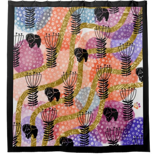 CHOW CHOW抽象芸術シャワーカーテン シャワーカーテン (正面)