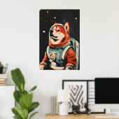 Chow Chow Astronaut Poster, Chow Chow Retro Print ポスター (ホームオフィス)