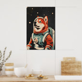 Chow Chow Astronaut Poster, Chow Chow Retro Print ポスター (キッチン)
