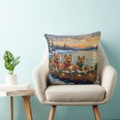 Chow Chow Christmas Boat Holiday クッション (椅子)