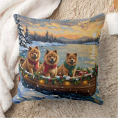 Chow Chow Christmas Boat Holiday クッション (ブランケット)
