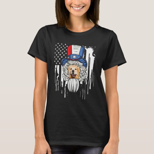 Chow Chow Costume Patriotic 4th Of July American F Tシャツ (正面)